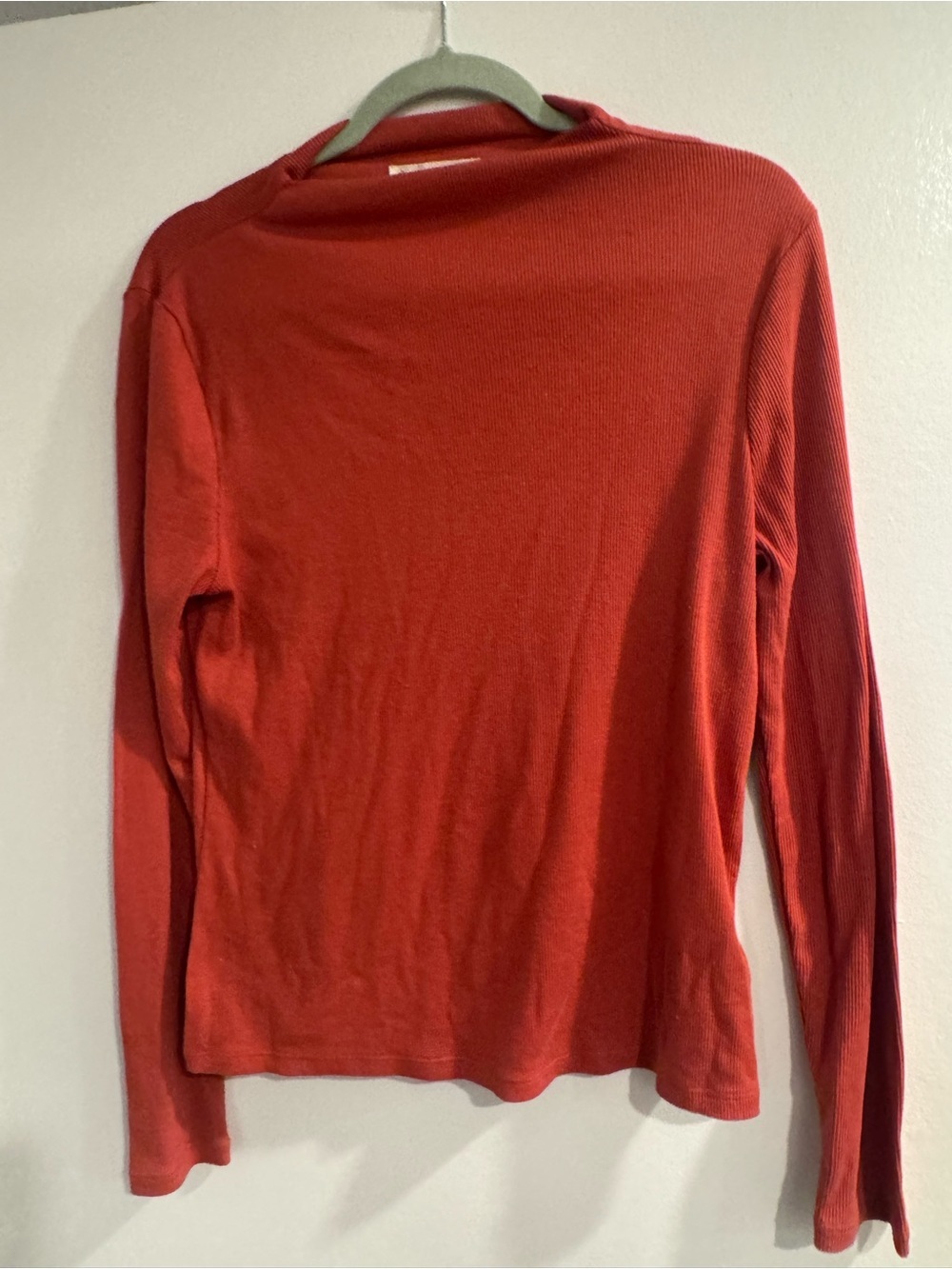 Lucky Brand Long Sleeve Ribbed Top - Rust colored- size large